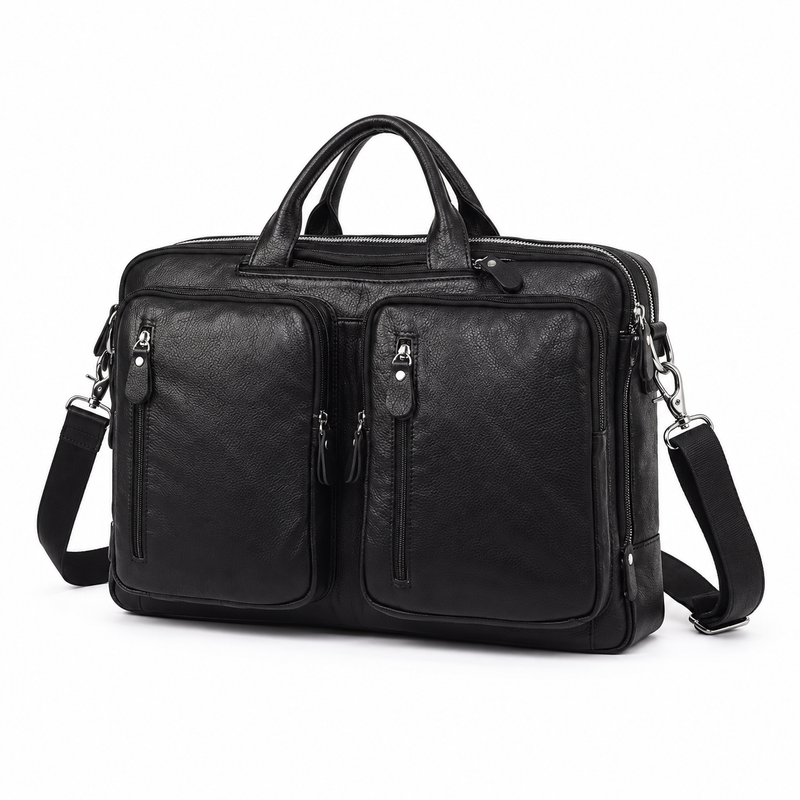 Classic Black Travel Bag With Pockets-2