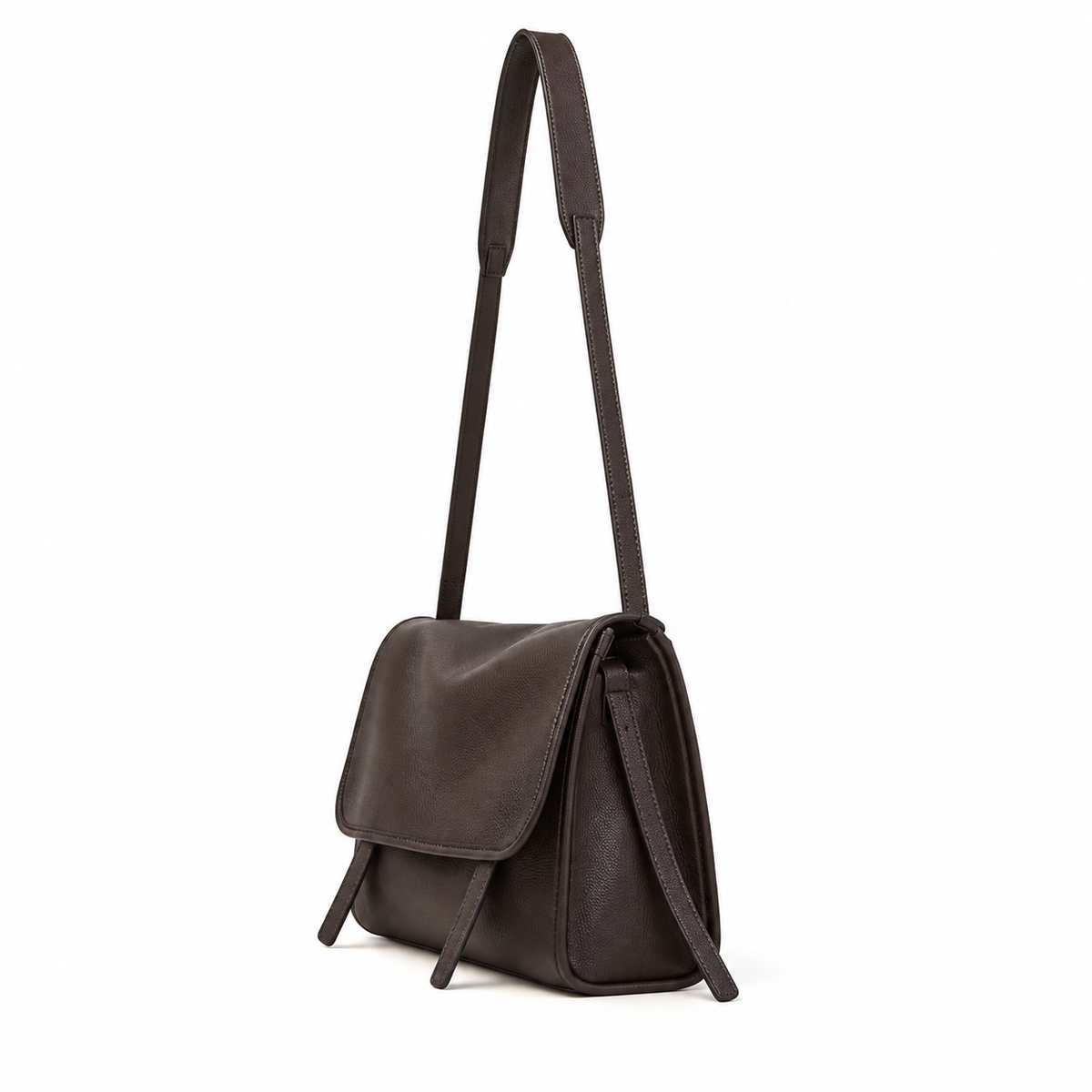 Women’s Espresso Brown Textured Messenger Bag-3