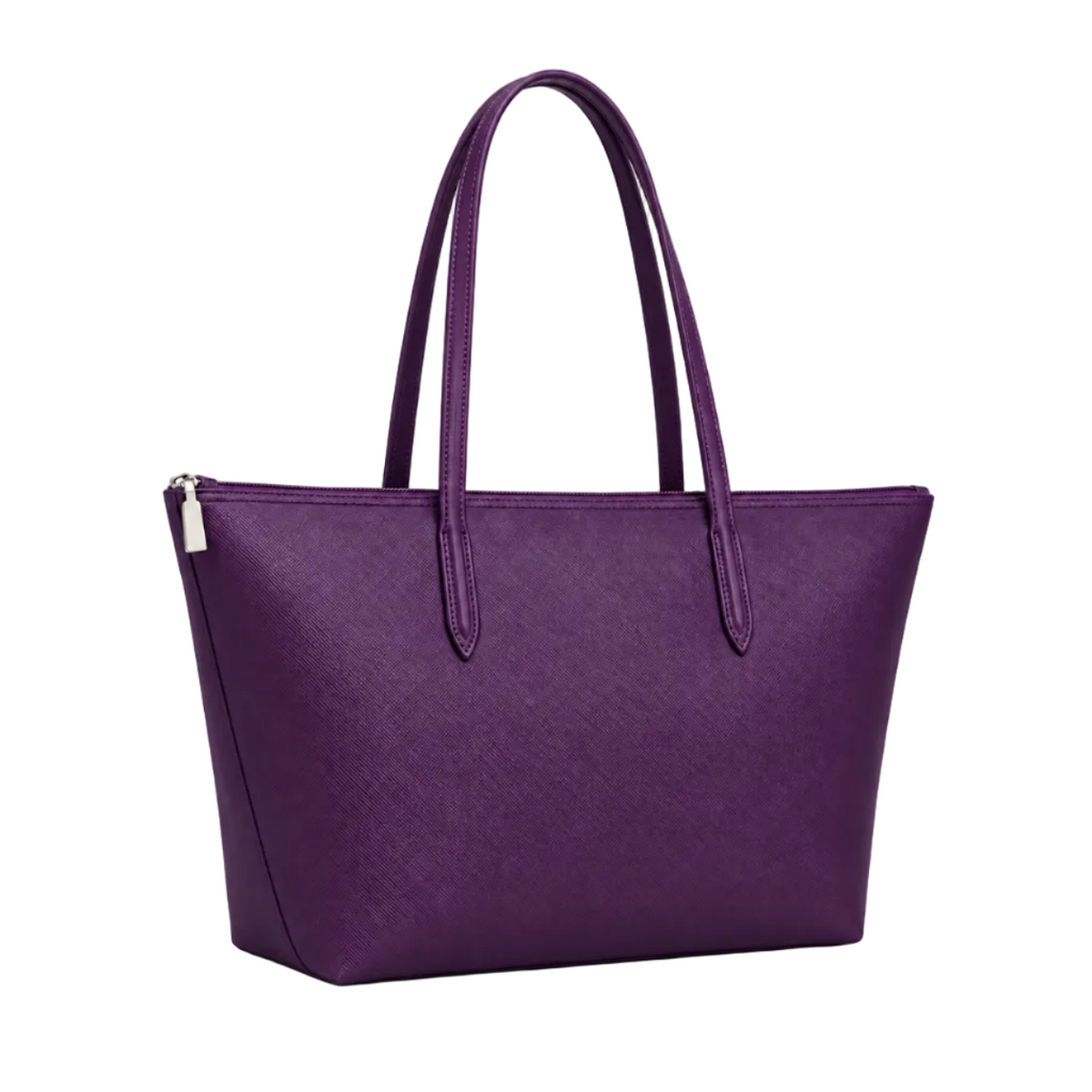 Dark Purple Leather Canvas Tote Bag