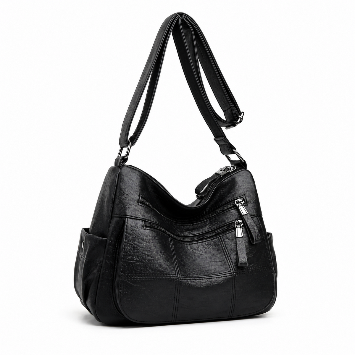 Classic Black Multi Pocket Crossbody Bag-1