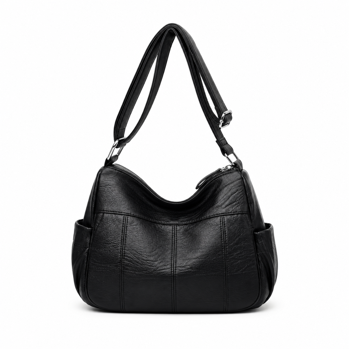 Classic Black Multi Pocket Crossbody Bag-3