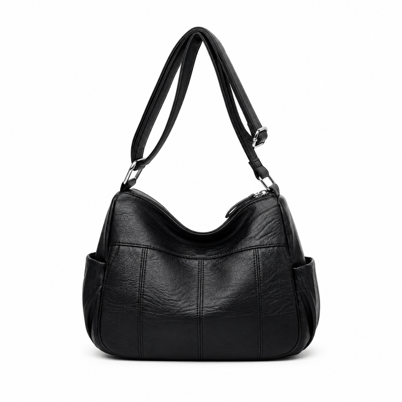 Classic Black Multi Pocket Crossbody Bag-3