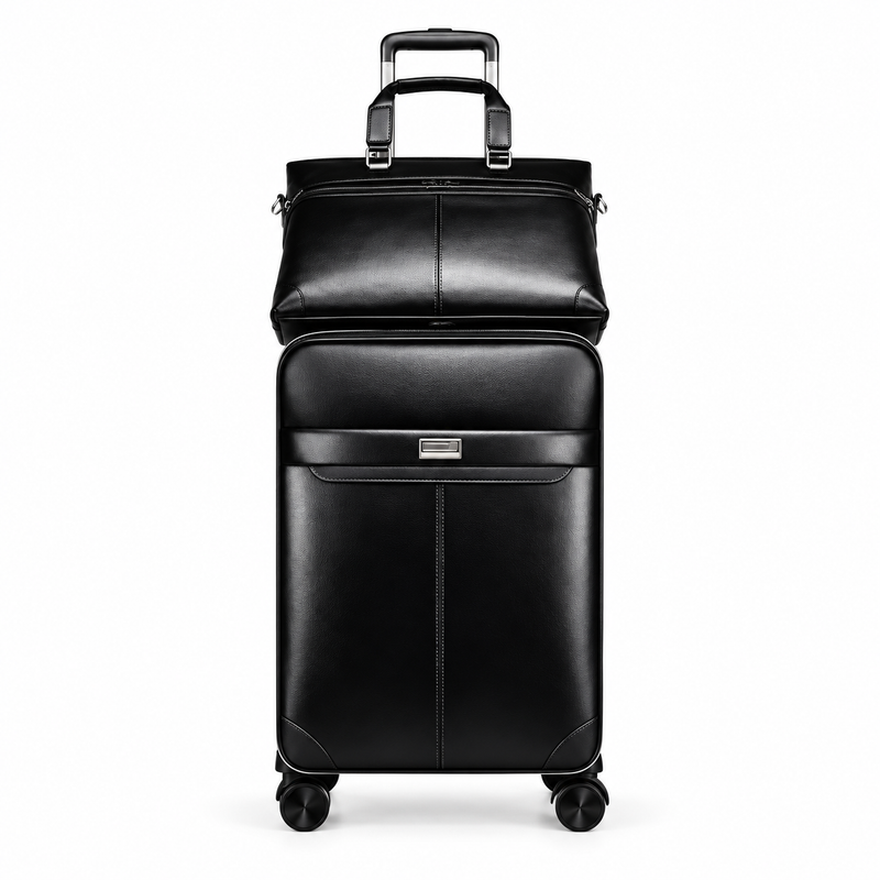 Black Executive Trolley And Bag Set-3