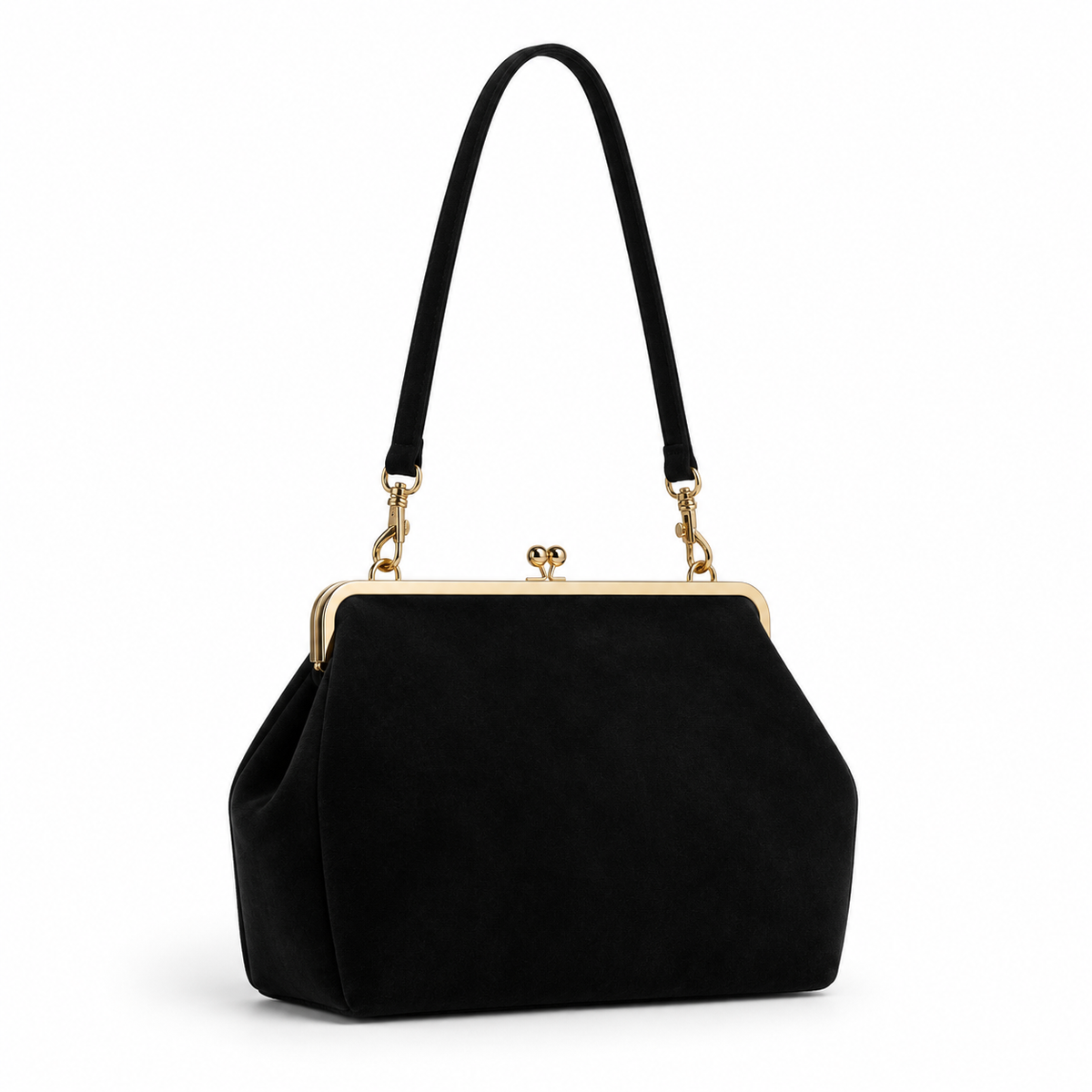 Elegant Black Gold Frame Clutch Bag