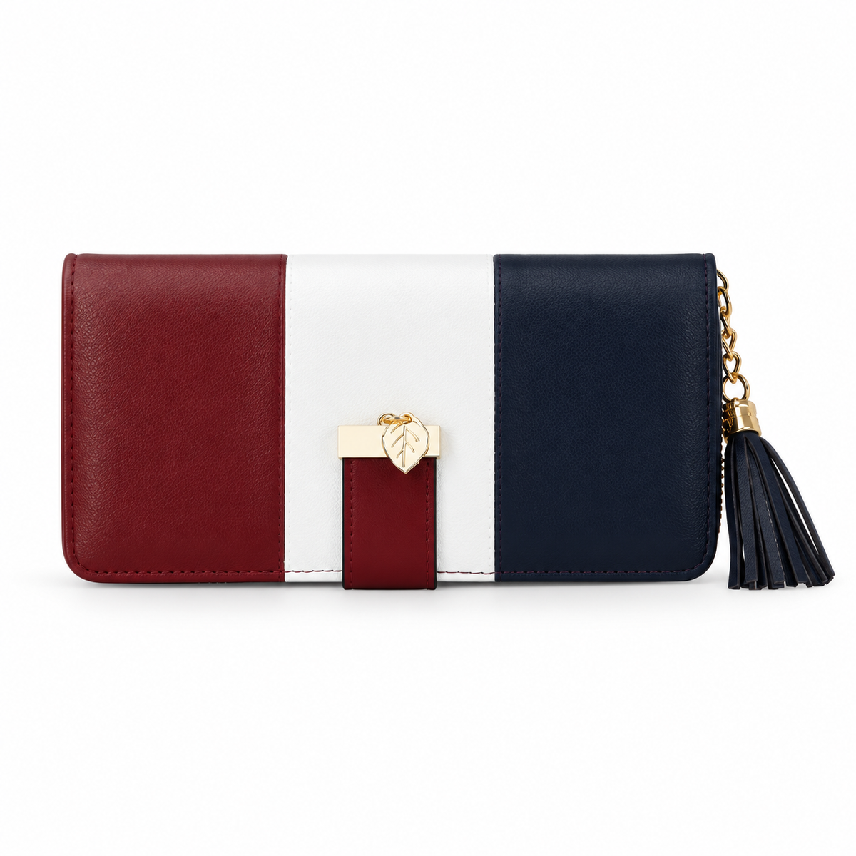 Elegant Tricolor Tassel Wallet With Charm-4