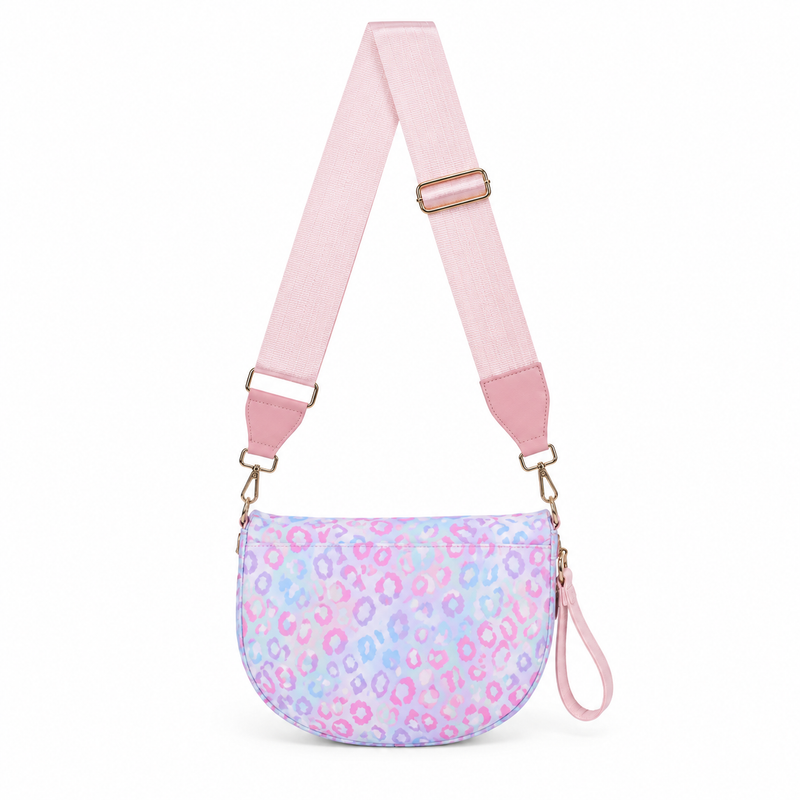 Pastel Leopard Print Sling Crossbody Bag-4
