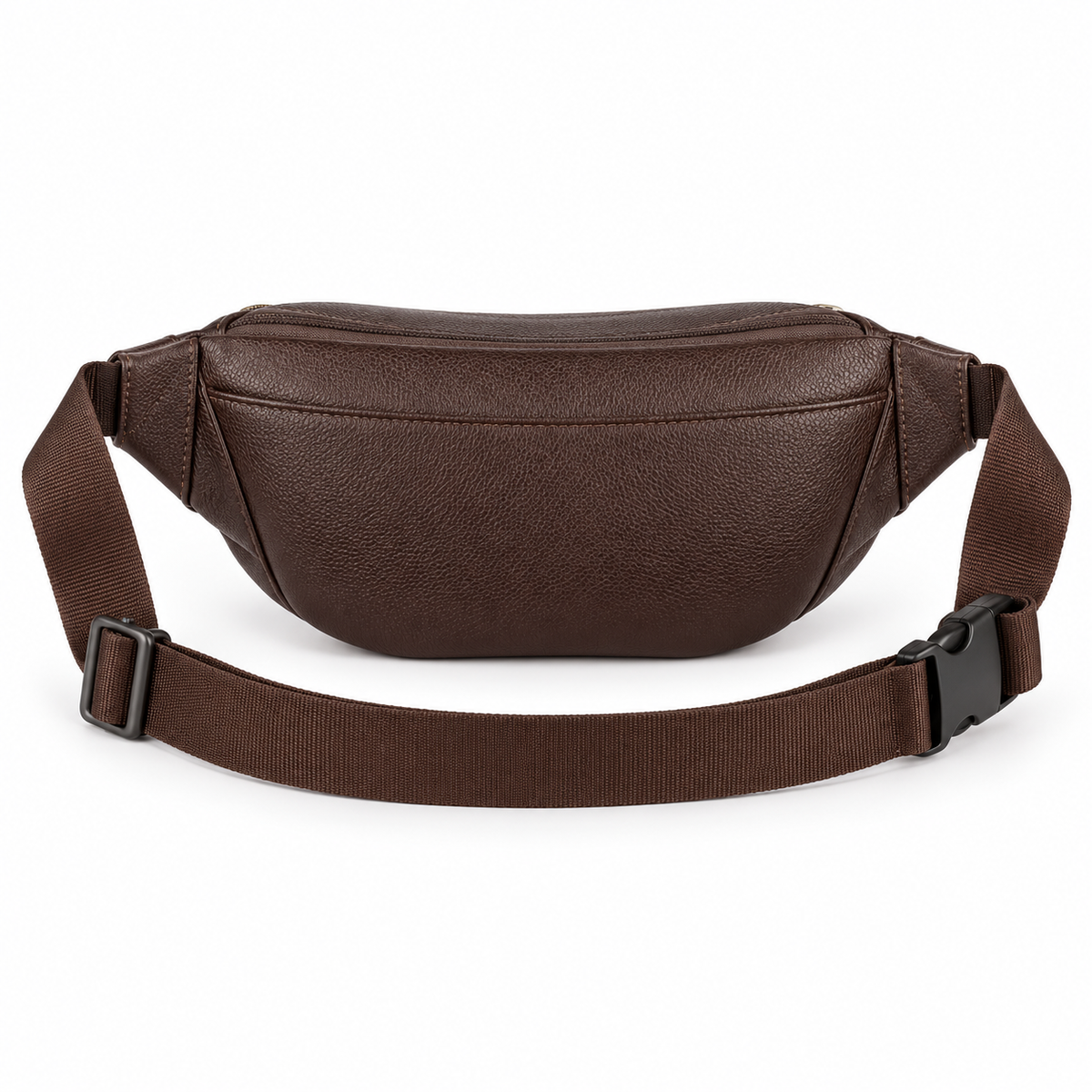 Coffee Brown Textured Adjustable Waist Bag-2