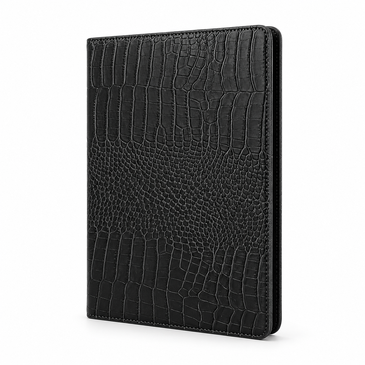 Black Crocodile Textured Tablet Folio Case-3