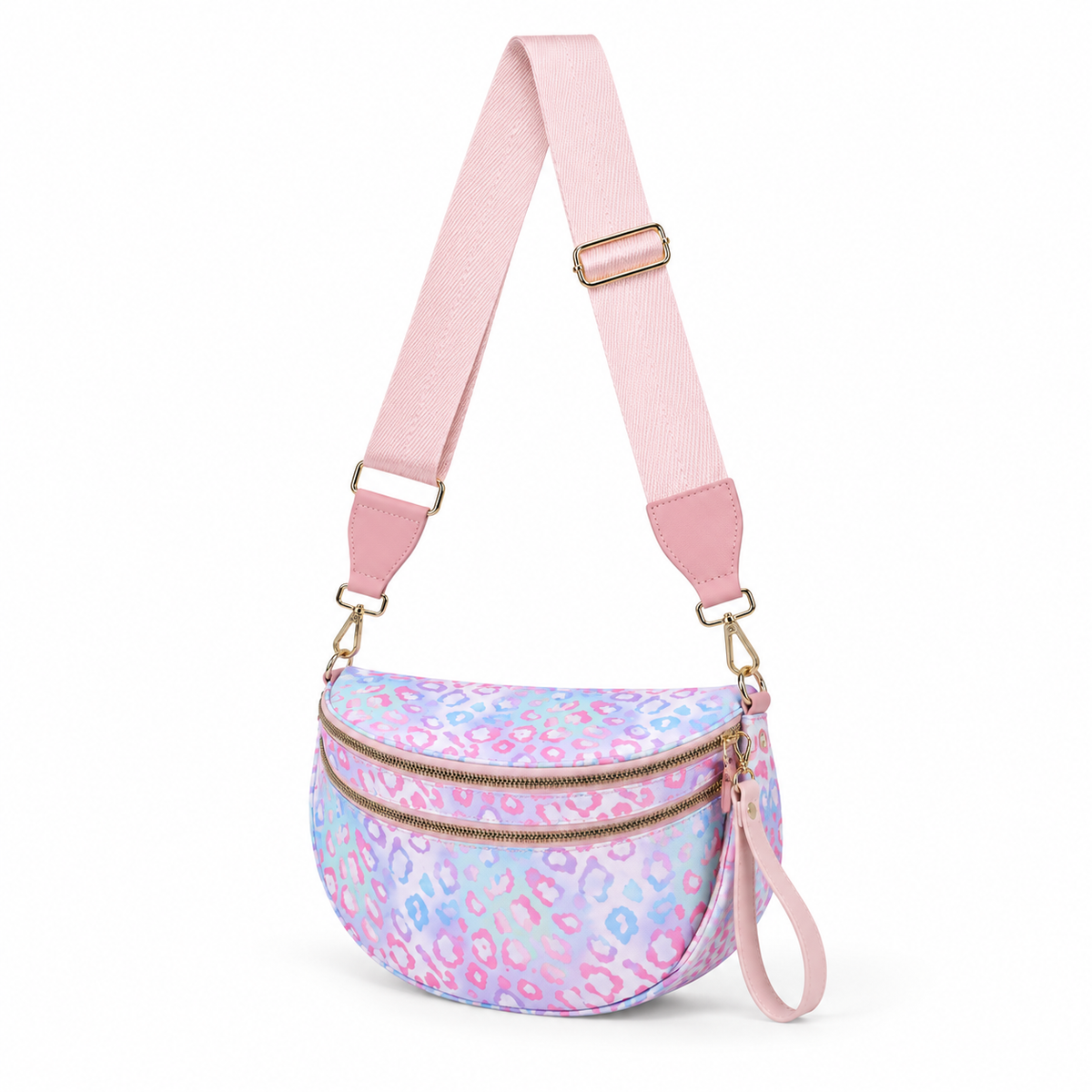 Pastel Leopard Print Sling Crossbody Bag-2