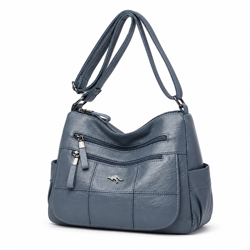 Light Blue Multi Pocket Crossbody Bag-3