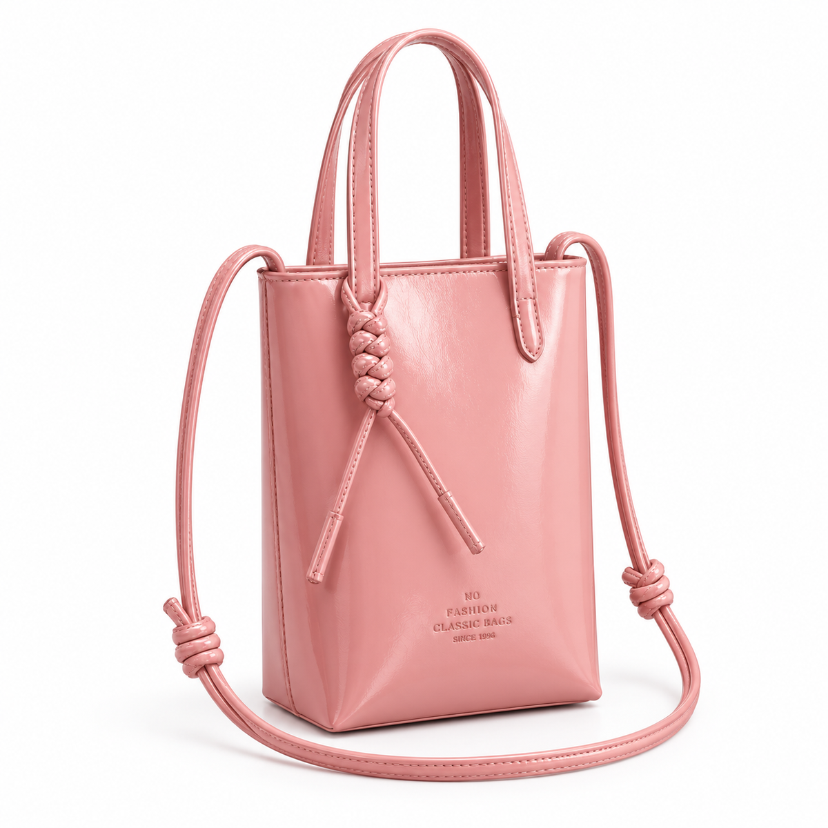 Elegant Blush Pink Knotted Crossbody Bag-4