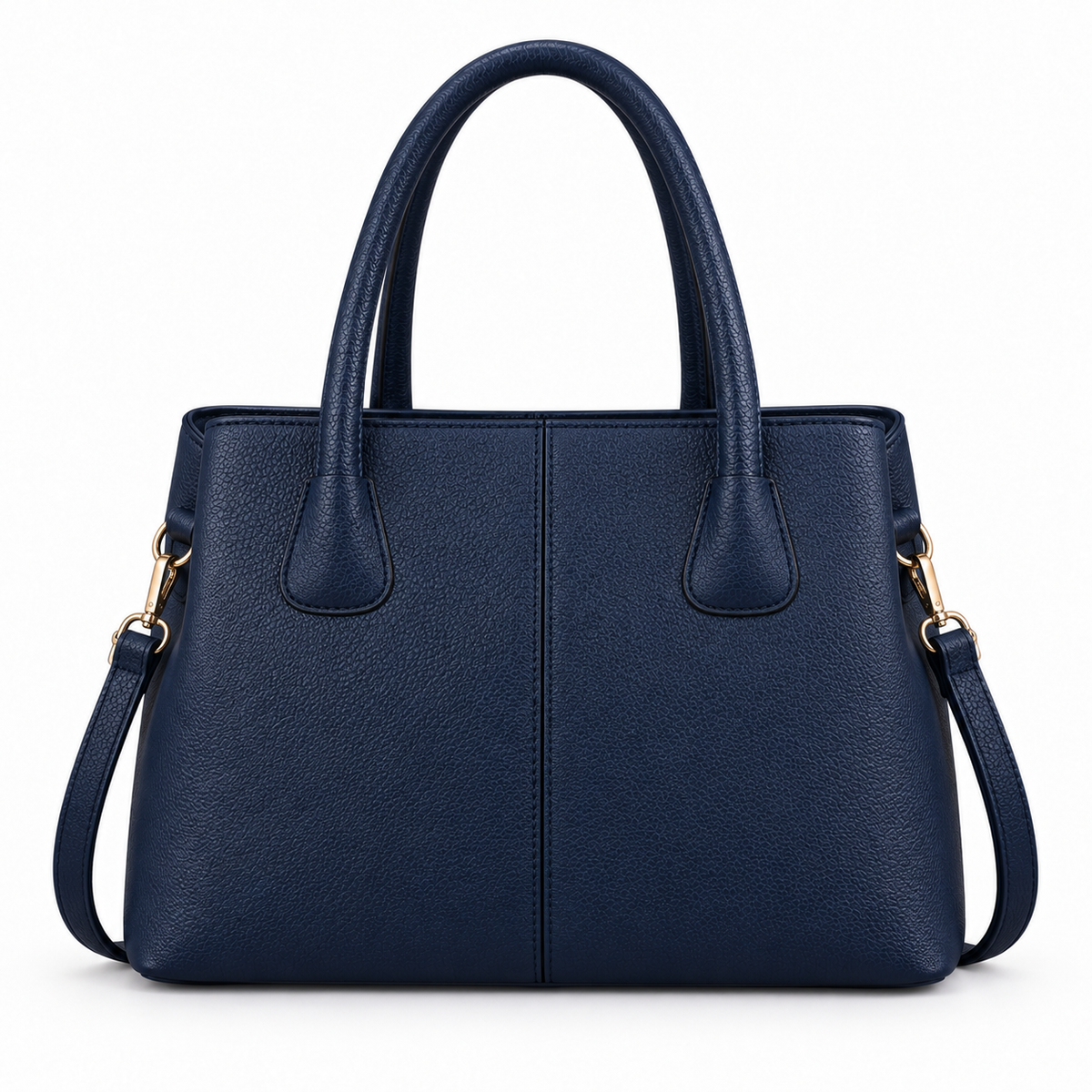 Navy Blue Structured Tote Shoulder Bag