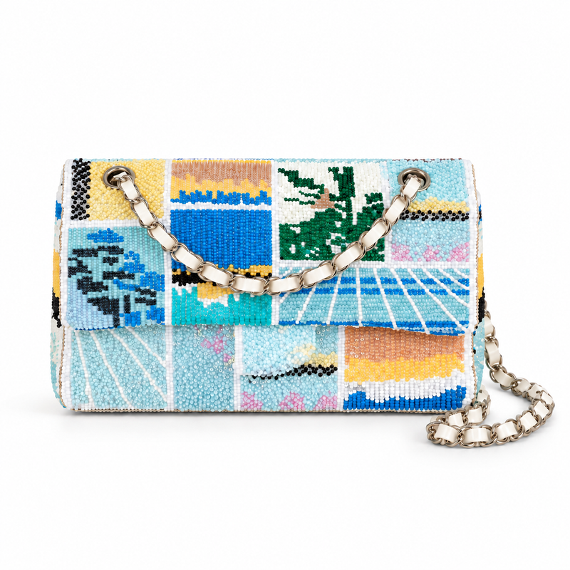 Colorful Beaded Mosaic Chain Shoulder Bag-2