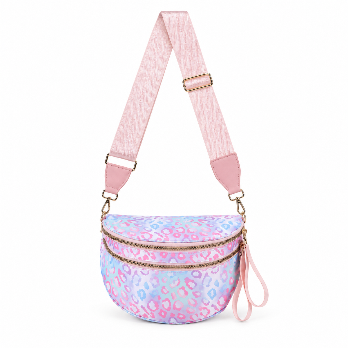Pastel Leopard Print Sling Crossbody Bag-3