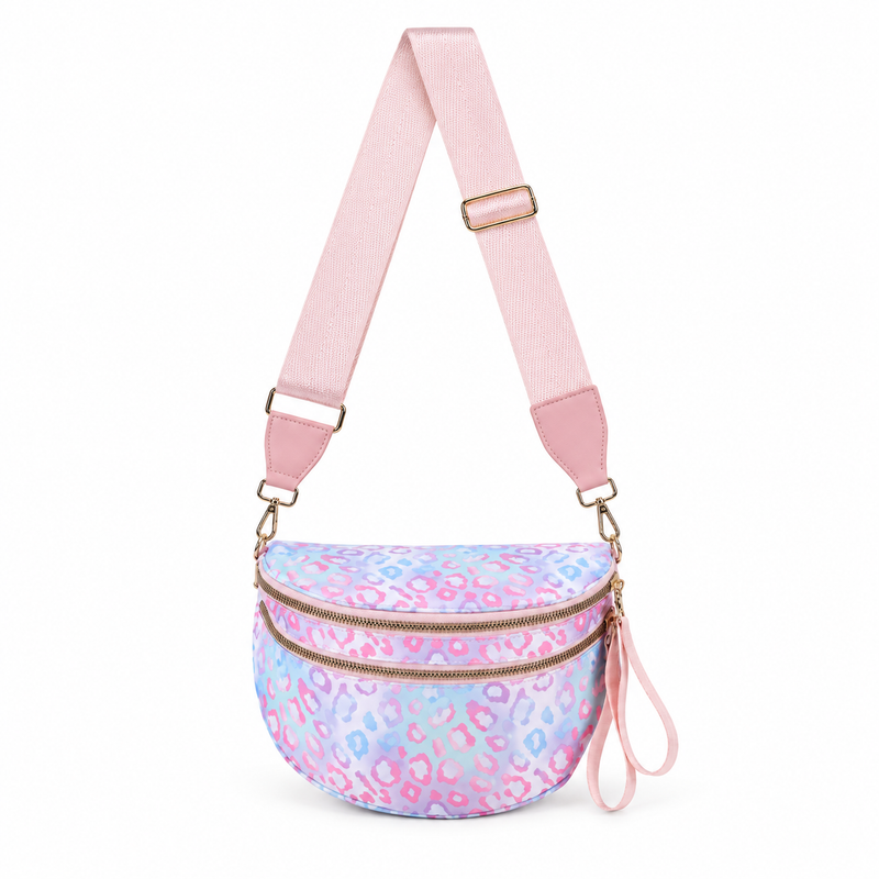 Pastel Leopard Print Sling Crossbody Bag-3