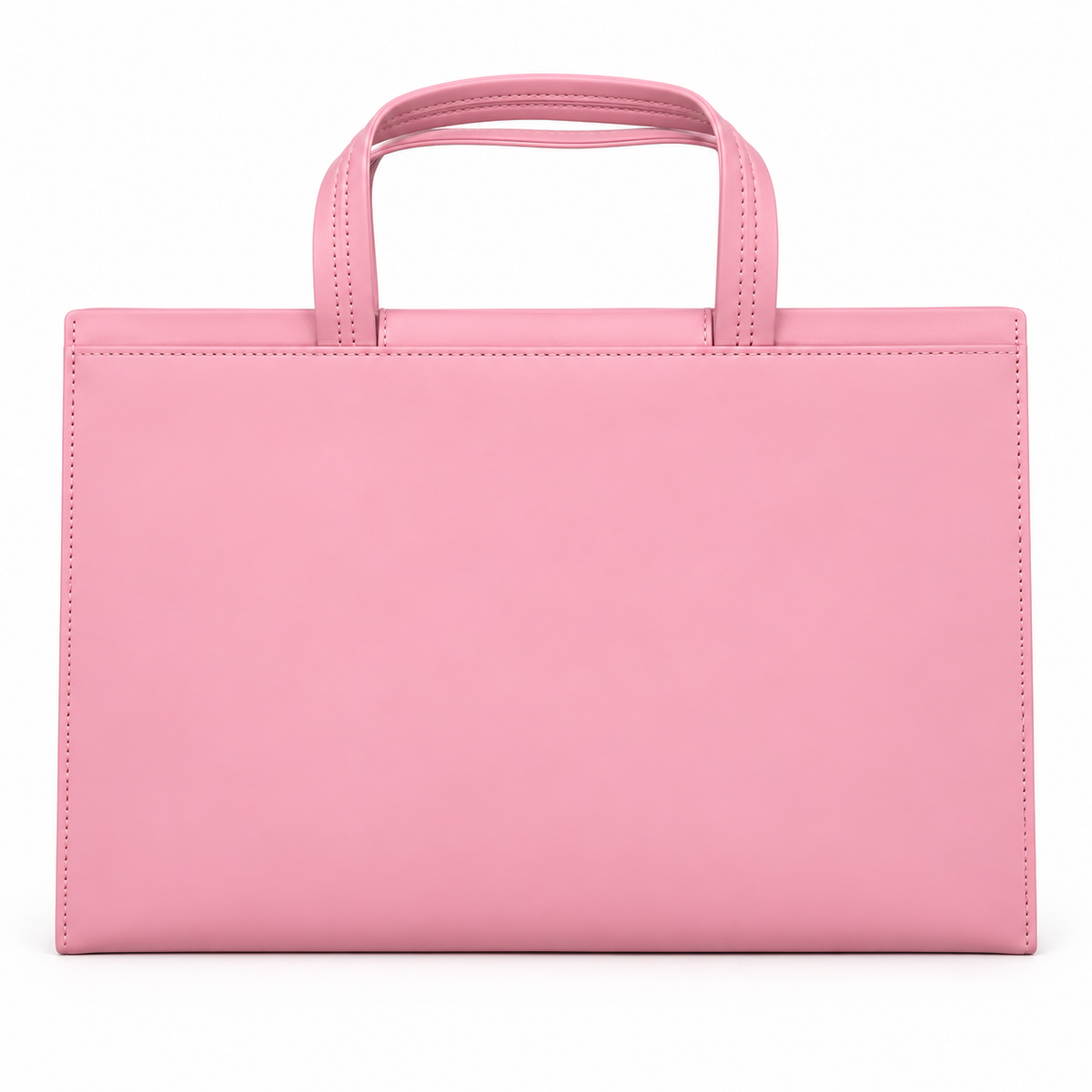 Elegant Pink Leather Laptop Tote Bag-2