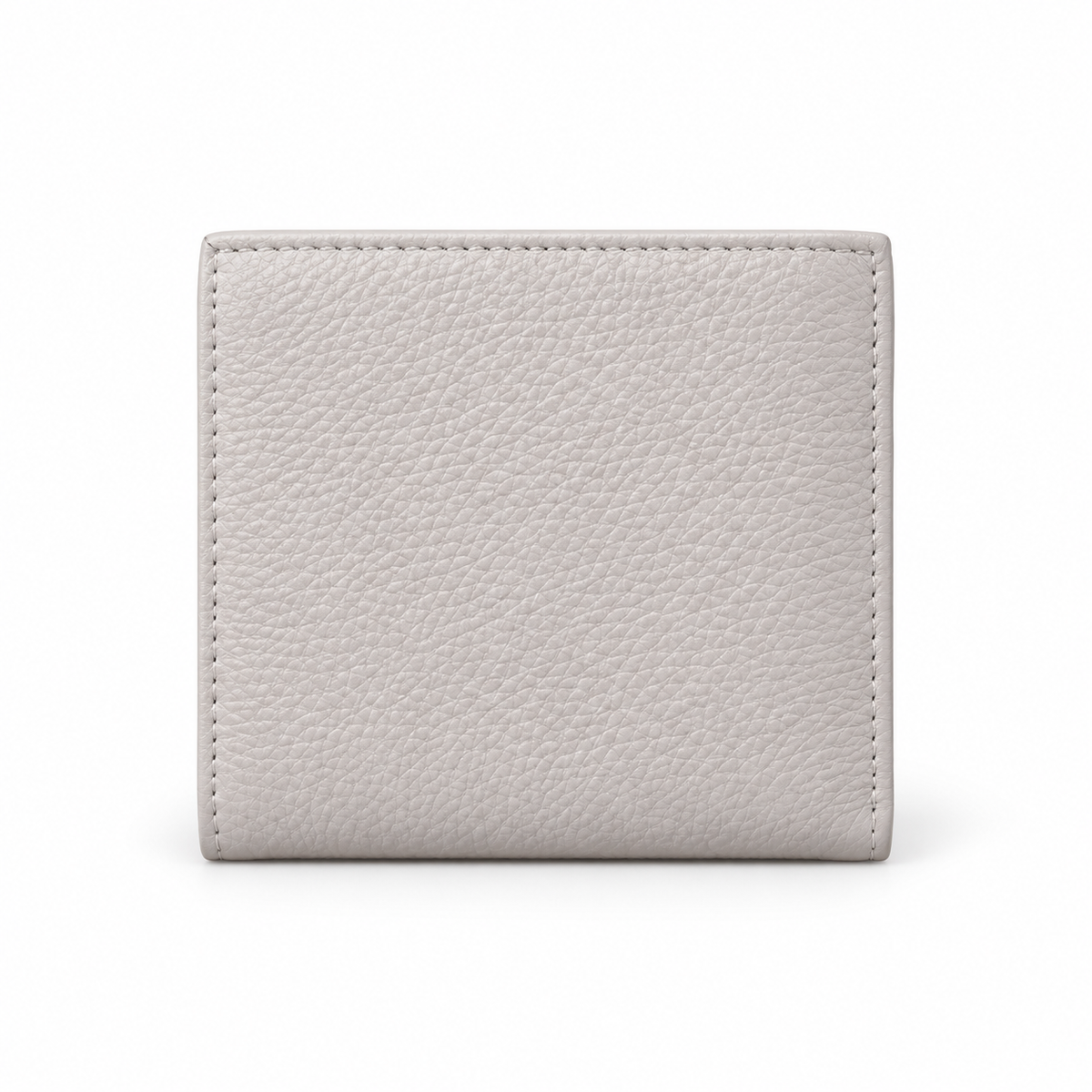Beige Pebbled Wallet With Snap Closure