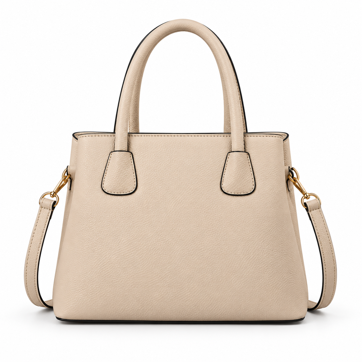 Elegant Beige Textured Tote Shoulder Bag-2