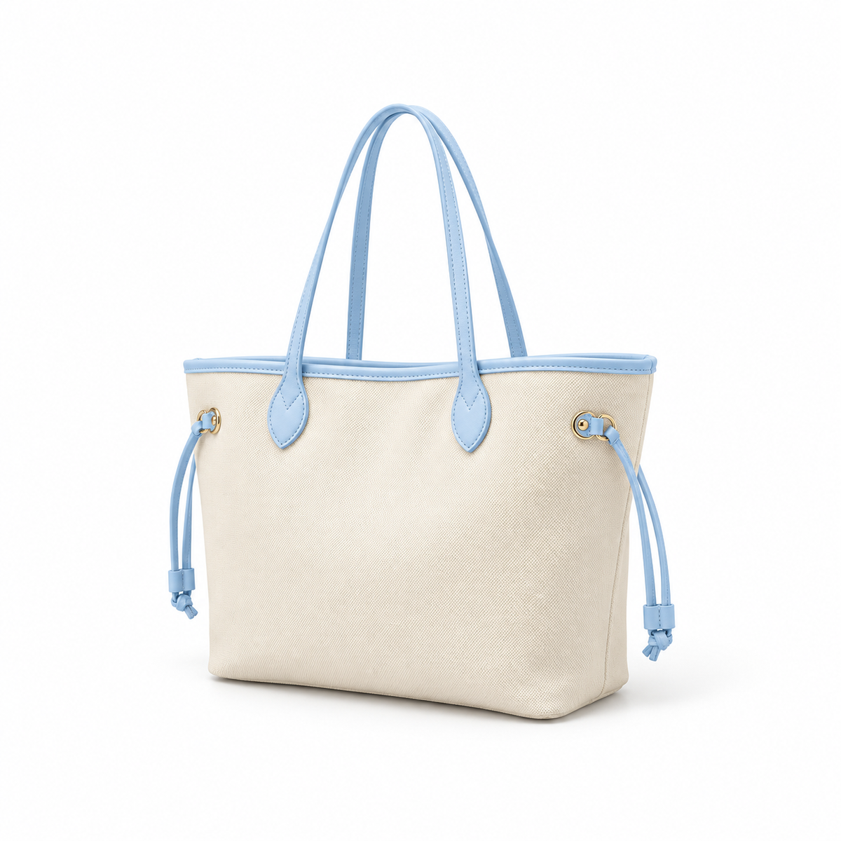 Beige Tote Bag With Vegan Leather-3