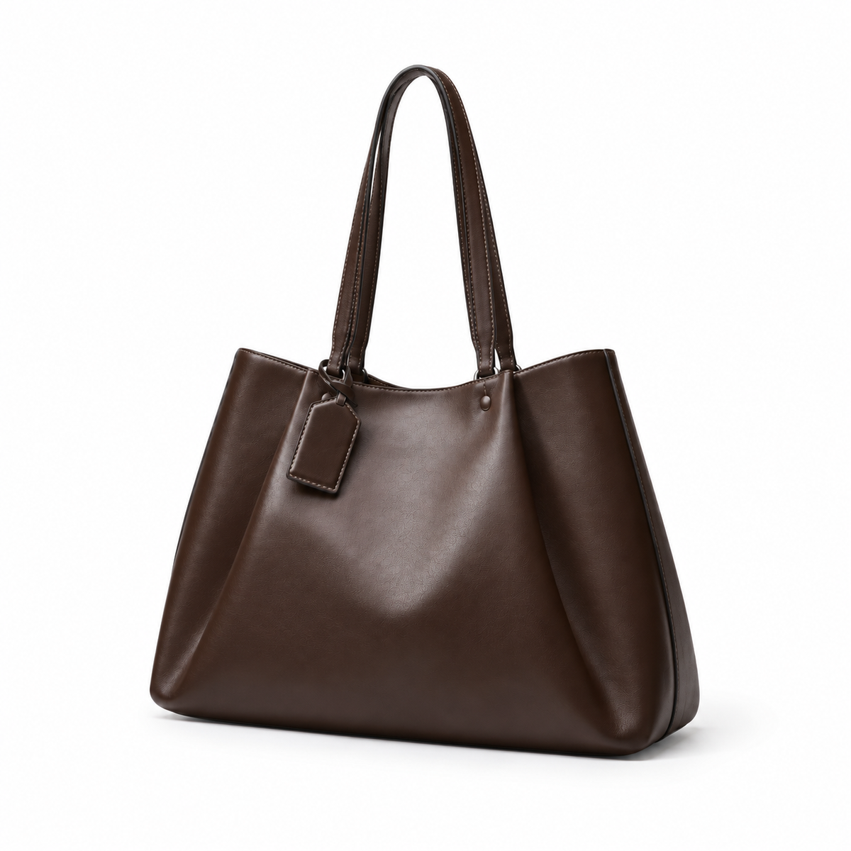 Elegant Brown Leather Everyday Tote Bag-3