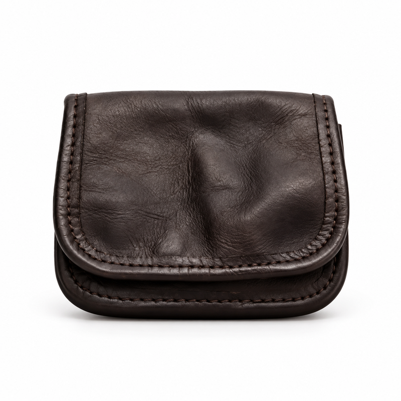 Vintage Dark Brown Textured Flap Pouch-4