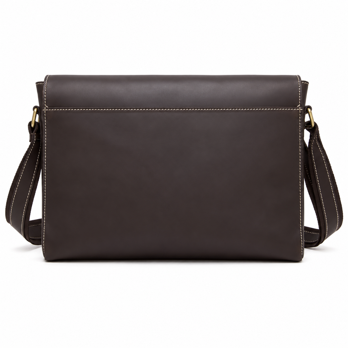 Classic Brown Leather Laptop Messenger Bag-2
