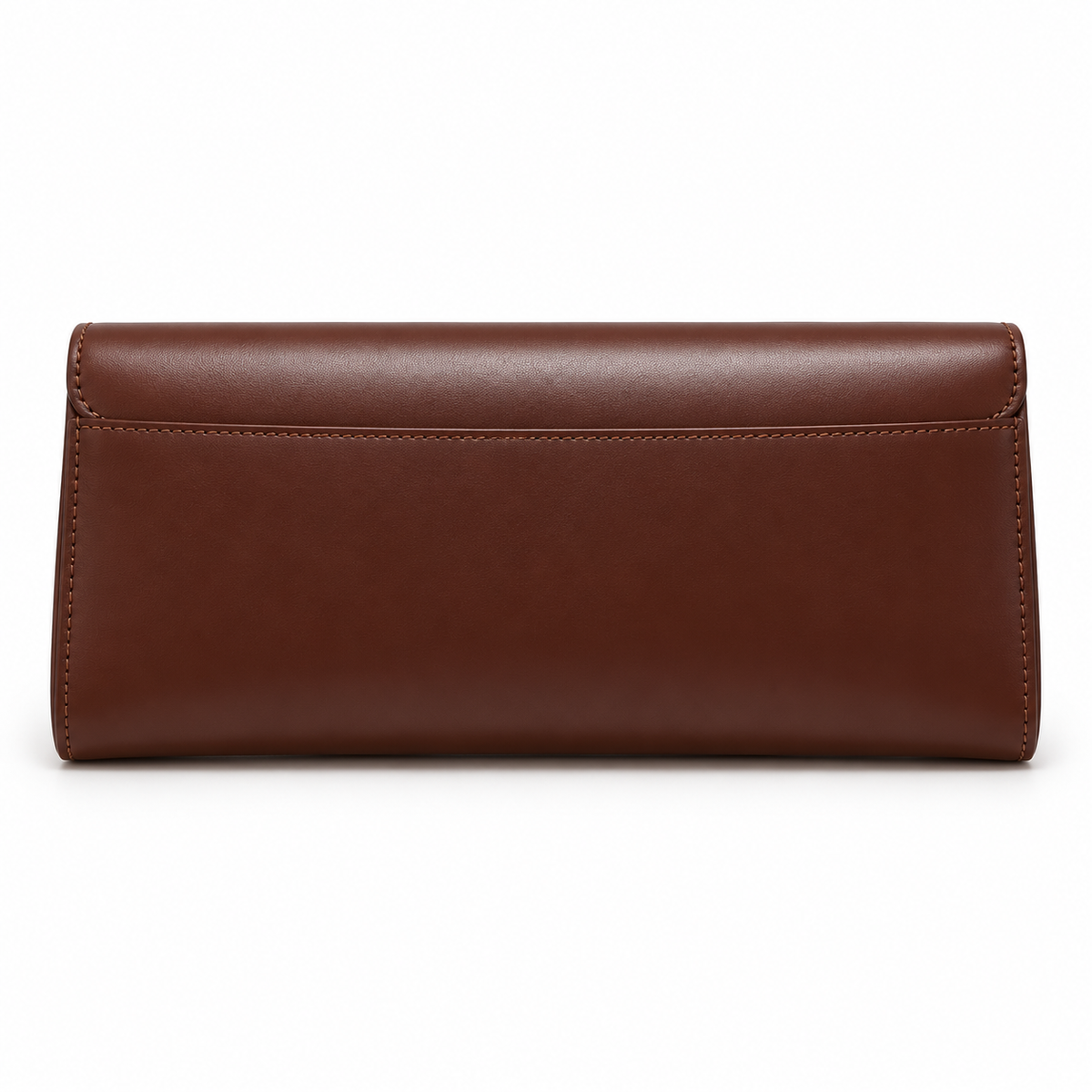 Chocolate Brown Clutch With Golden Loop-2