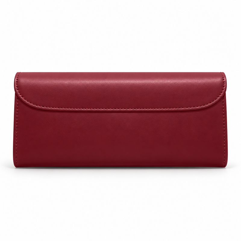 Burgundy Evening Clutch With Golden Accent-2