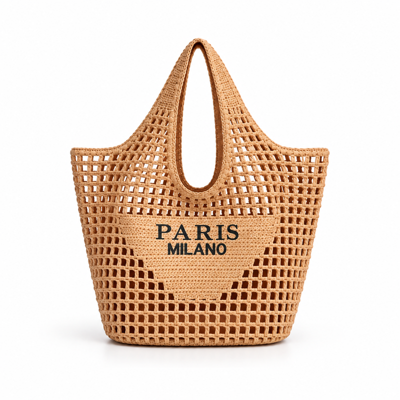 Paris Milano Open Weave Crochet Tote-3