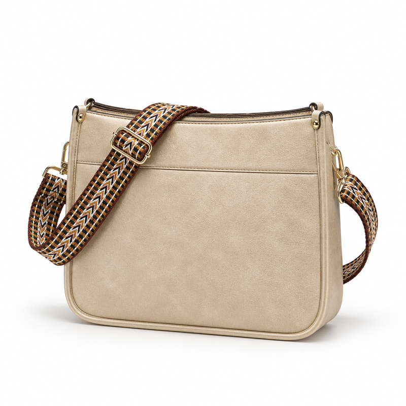Cow Print Crossbody Bag With Woven-Strap-2