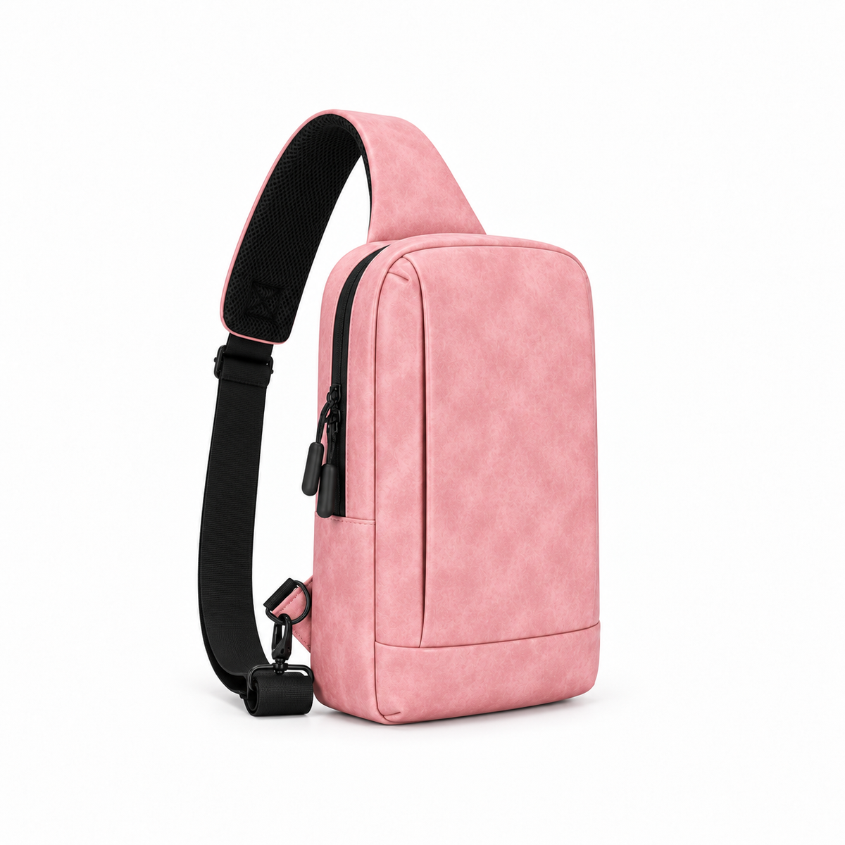 Pink Textured Sling Bag Adjustable Strap-1