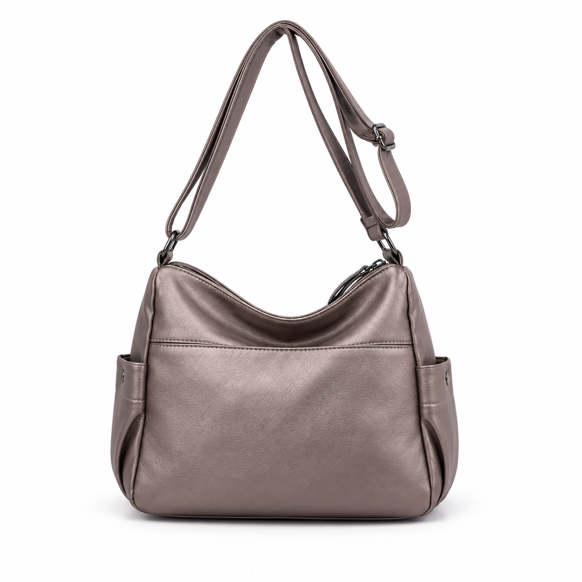 Gold Multi Pocket Adjustable Crossbody Bag-3