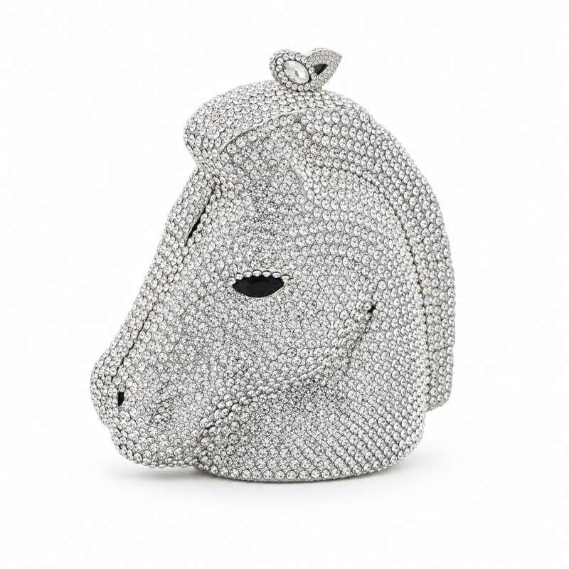 Crystal Horse Head Luxury Evening Clutch-1