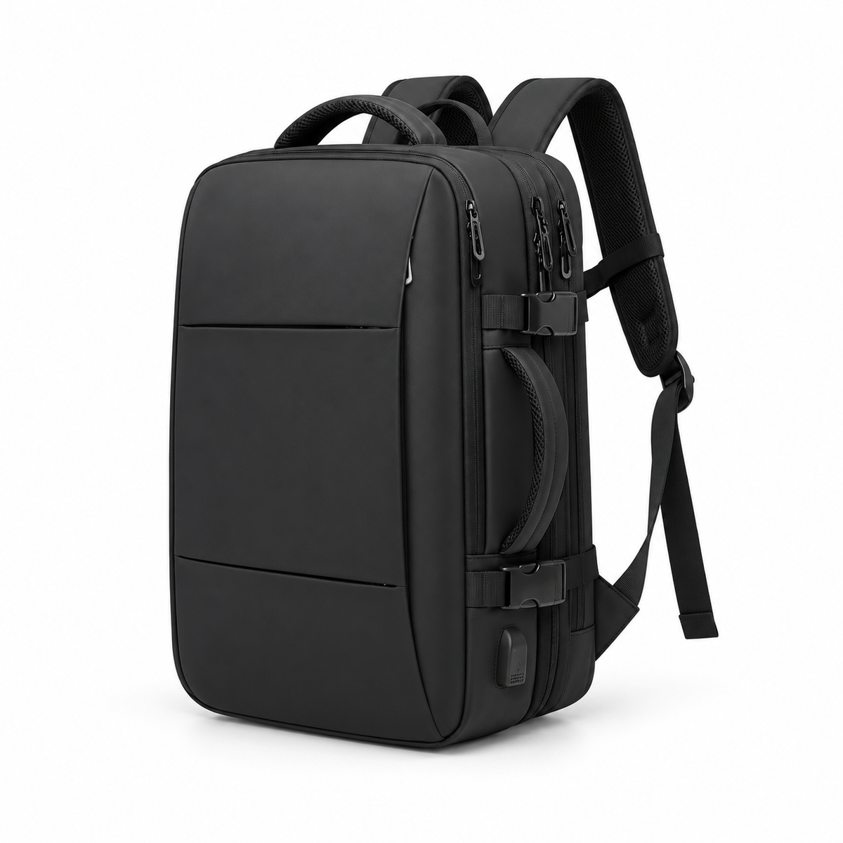 Black Camera Backpack With Multiple Compartments-4