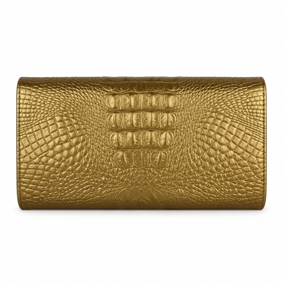 Gold Crocodile Embossed Envelope Evening Clutch-2