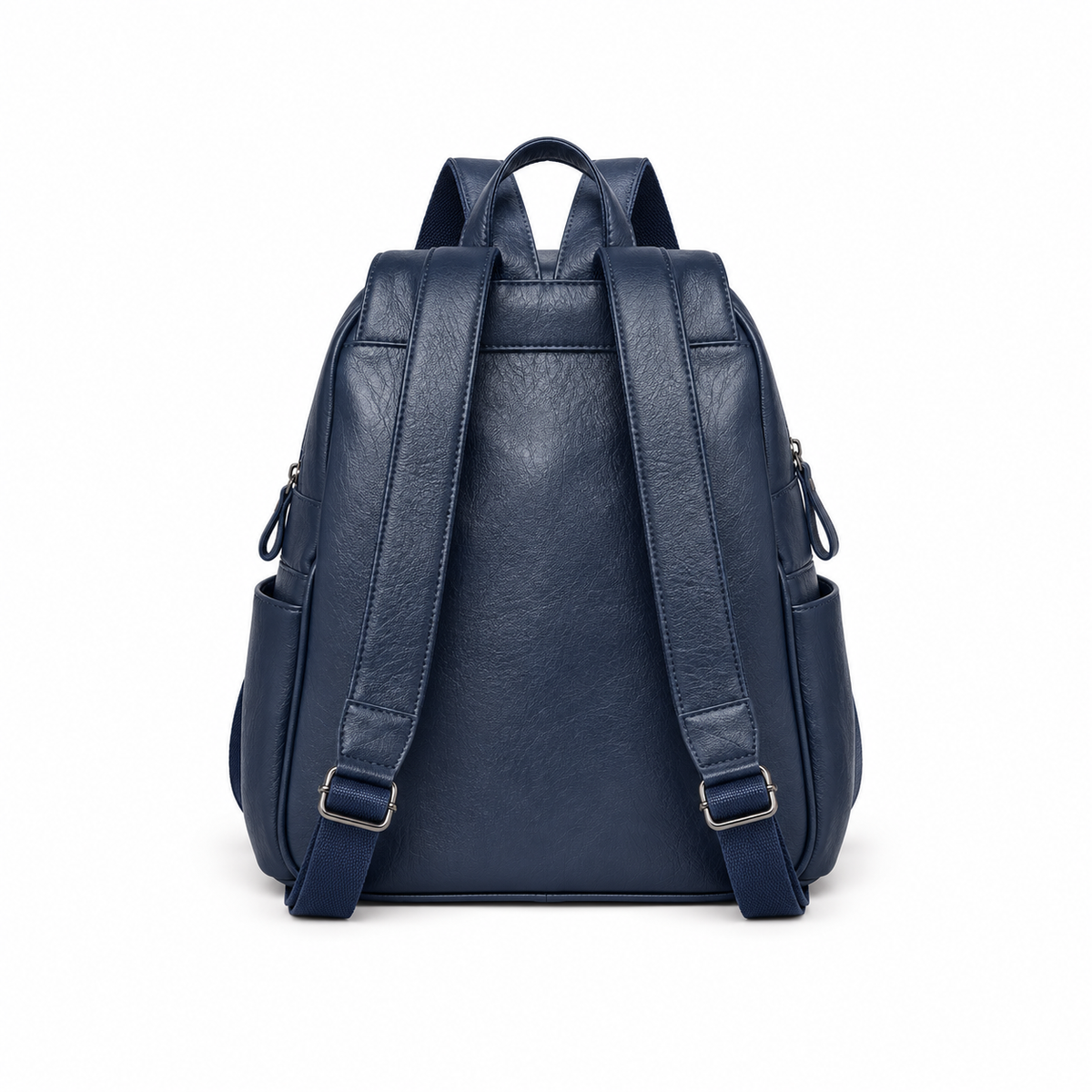 Dark Navy Blue Adjustable Flap Backpack-2
