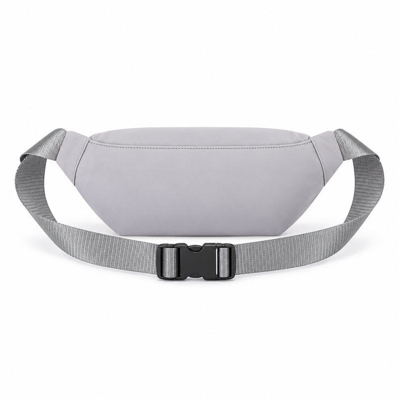 Elegant Gray Waist Bag Gold Details-2