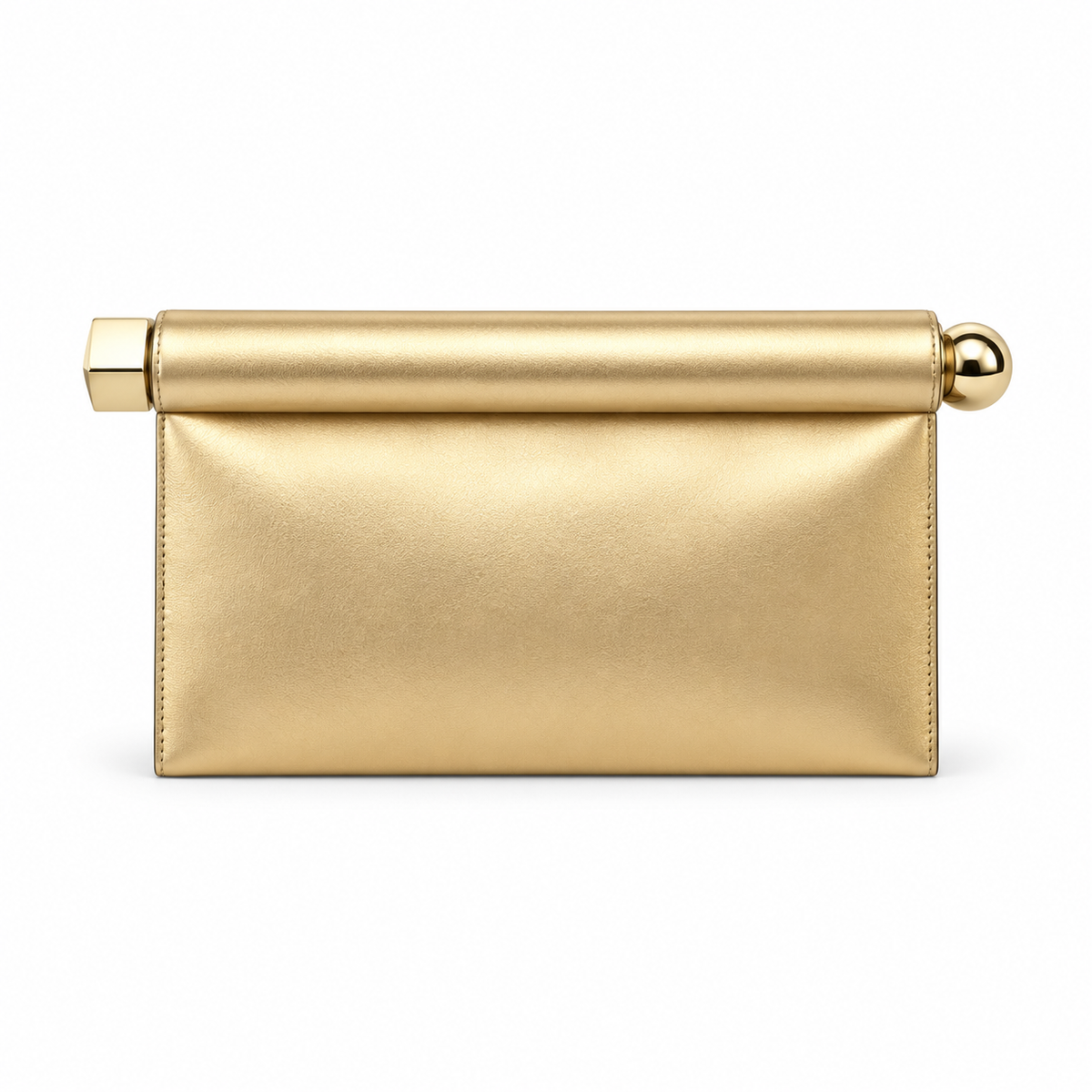 Elegant Gold Leather Evening Clutch Bag