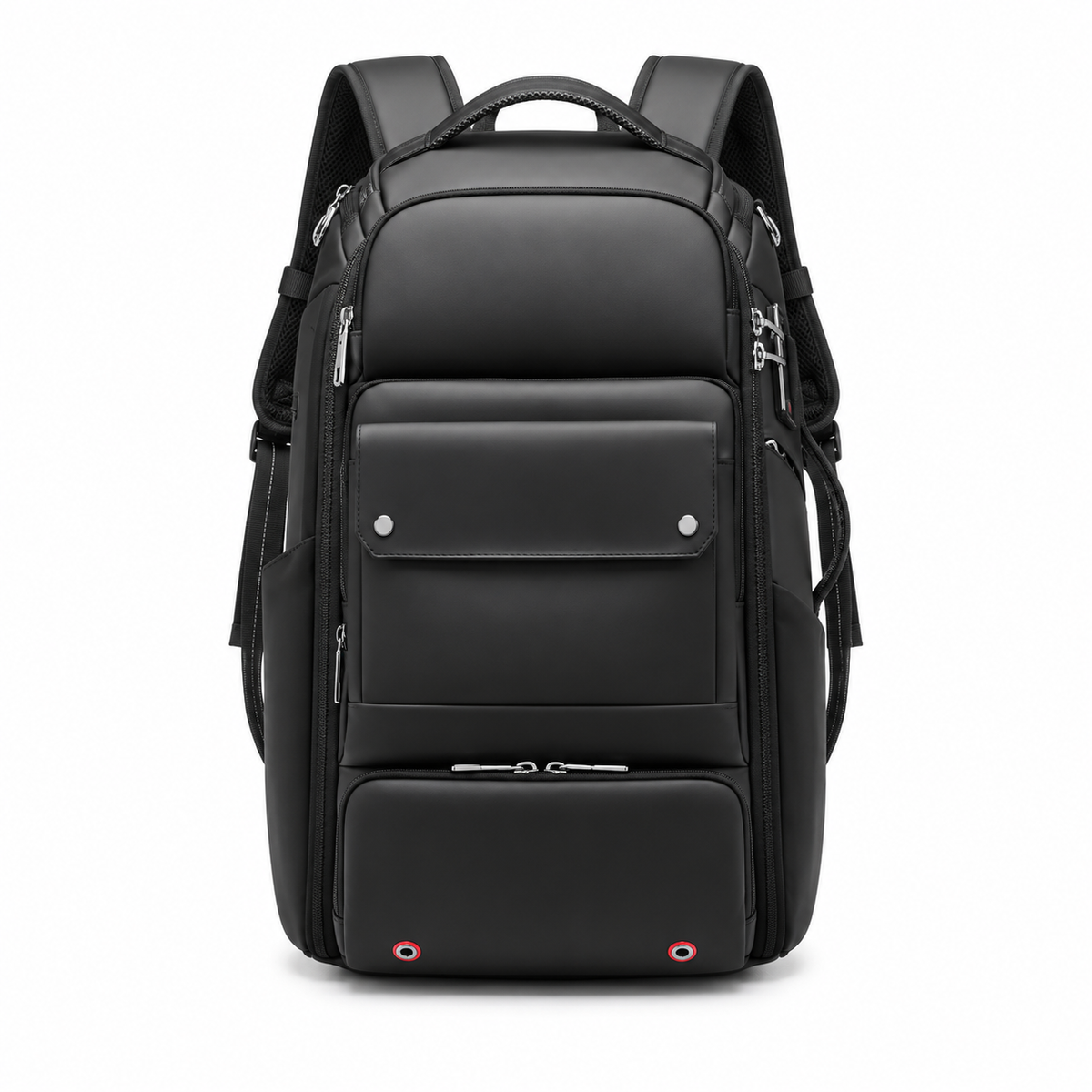 Black Camera Backpack With Padded Compartments-4