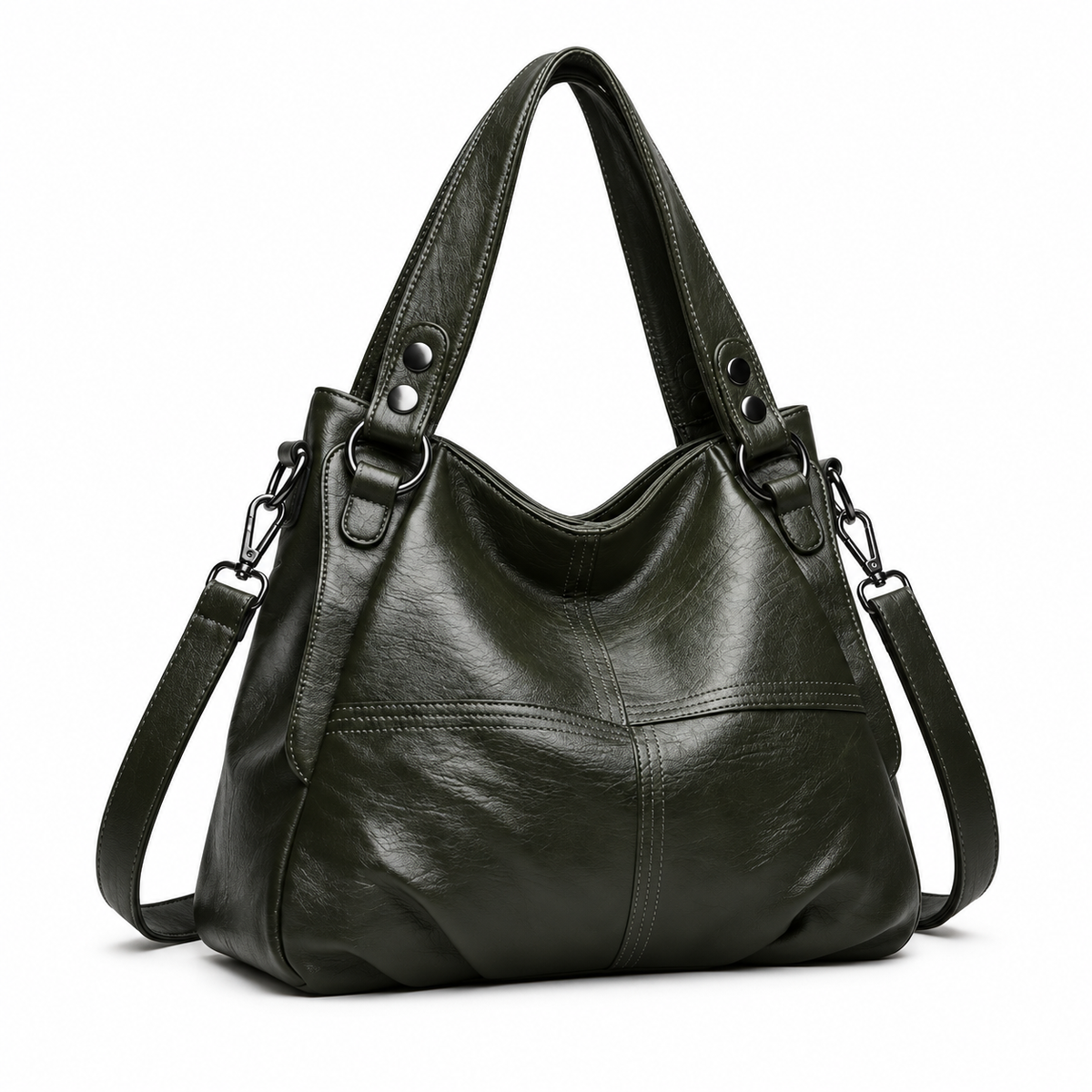 Dark Olive Slouchy Shoulder Crossbody Handbag-1