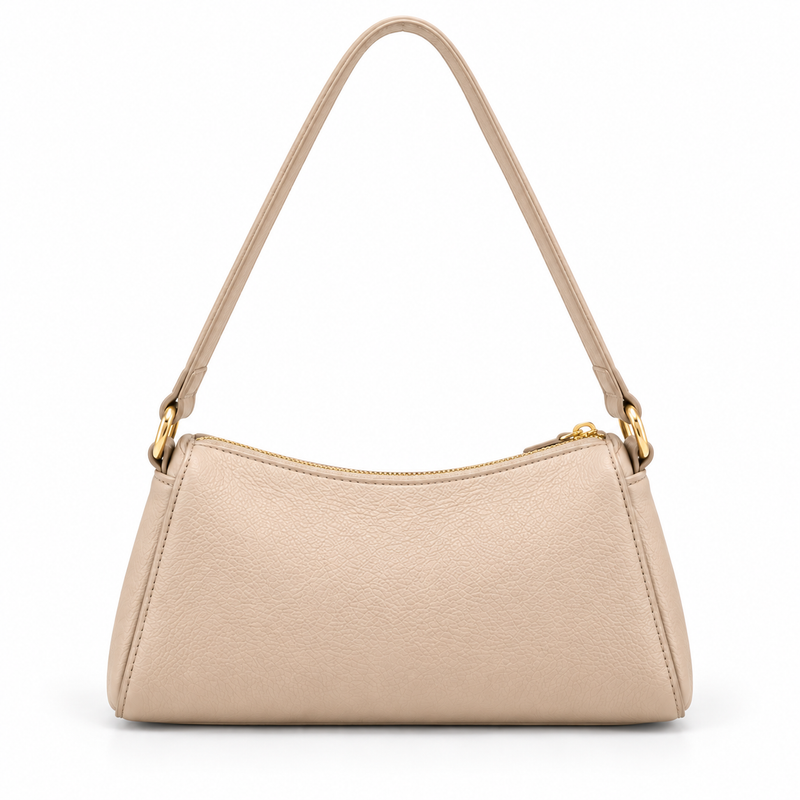 Milk Apricot Textured Shoulder Bag Handbag-4