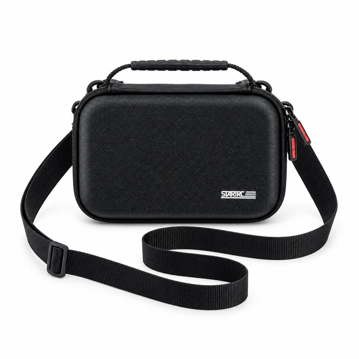 Black Textured Camera Bag With Strap-2