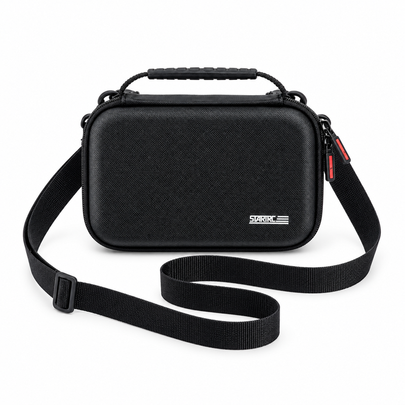 Black Textured Camera Bag With Strap-2