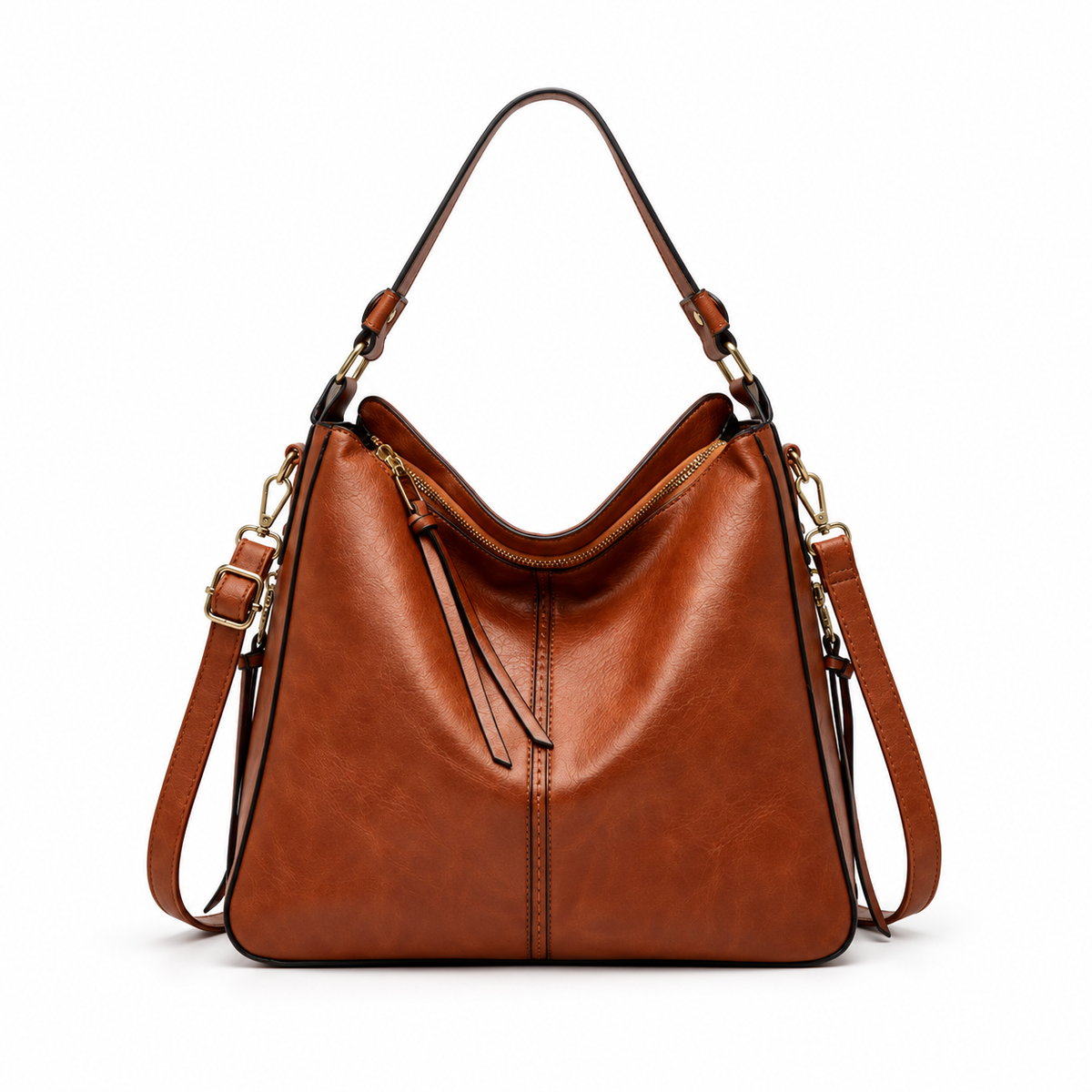 Vintage Brown Hobo Shoulder Crossbody Bag-4