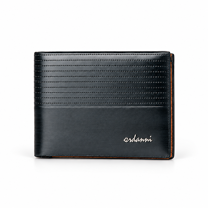 Premium Black Textured Leather Bifold Wallet-4