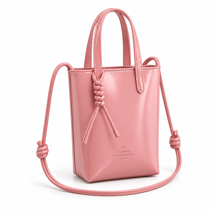 Elegant Blush Pink Knotted Crossbody Bag-1