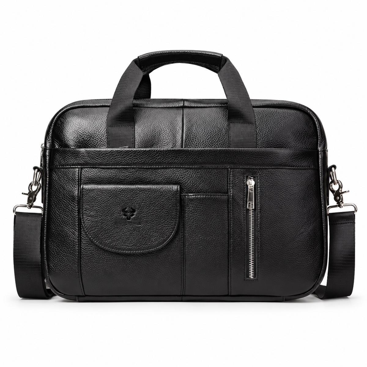 Classic Black Leather Briefcase For Professionals-4
