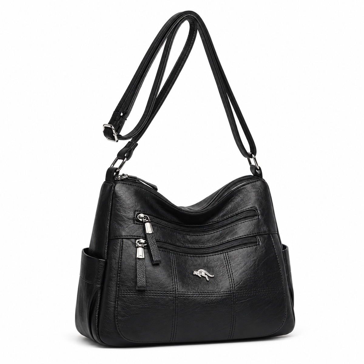 Classic Black Multi Pocket Crossbody Bag-1