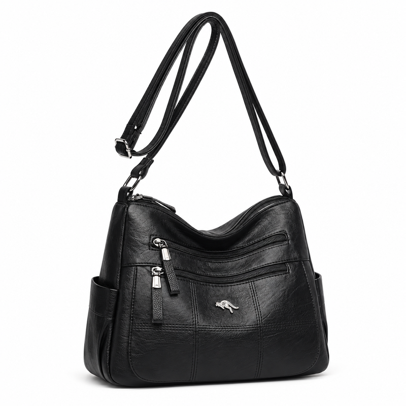Classic Black Multi Pocket Crossbody Bag-1