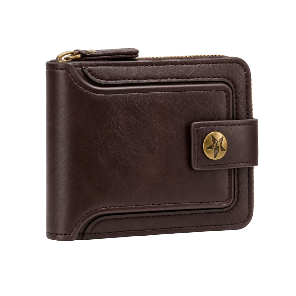 Dark Brown Wallet With Star Emblem-1